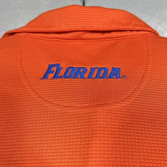 VTG Florida Gators Nike Fit Dry Polo Shirt Mens Large Orange Stadium Waffle Knit - Picture 11 of 14